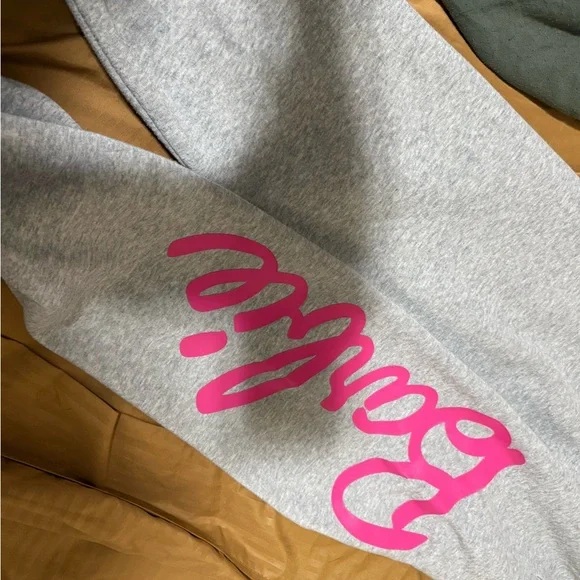 Barbie Light Gray Joggers with Pink Logo - Picture 2 of 6